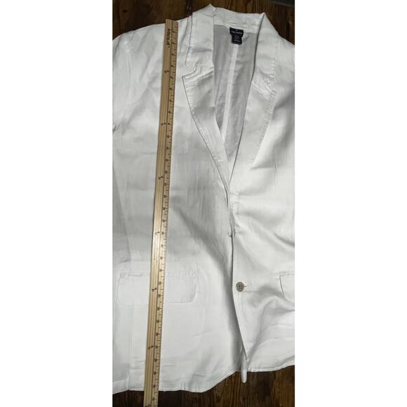 Daniel Hechter White Linen Blend Blazer Mens XL Two Button Casual Sport Coat - Picture 10 of 11